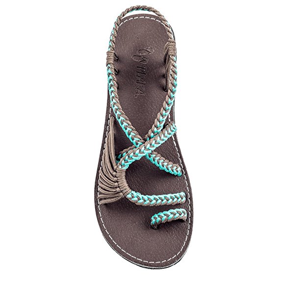 Plaka Flat Summer Sandals For Women Palm Leaf