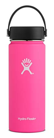 Hydro Flask 18 oz Double Wall Vacuum Insulated Stainless Steel Leak Proof Sports Water Bottle, Wide Mouth with BPA Free Flex Cap, Flamingo