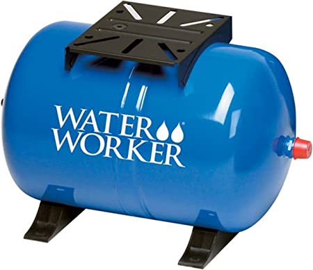 WaterWorker HT-14HB Water Worker Horizontal Pre-Charged Well Tank, 14 Gal, 1 in Mnpt, 100 Psi, Steel, Blue