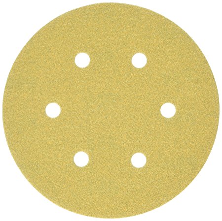 Mestool 66-AP 6-Inch 6-Hole Assortment Dustless Hook & loop Discs 20 Each of 5 Grits , Gold, Pack of 100