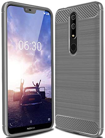 Nokia X6 2018 Case, Nokia 6.1 Plus Case,Sucnakp TPU Shock Absorption Technology Raised Bezels Protective Case Cover for Nokia X6/6.1 Plus Smartphone (TPU Gray)