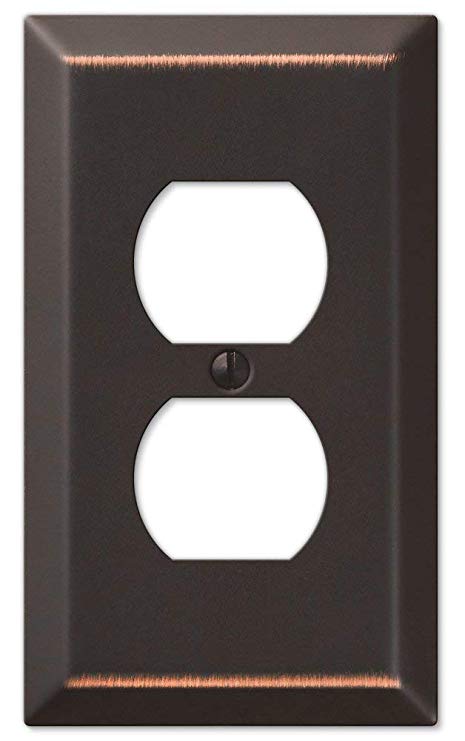 Amerelle 163DDB Traditional Steel Wallplate, Aged Bronze, Outlet (4)