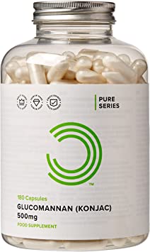 BULK POWDERS Glucomannan Capsules. 500 mg, Pack of 180