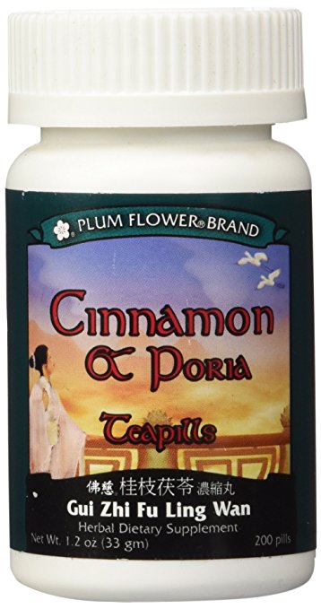 Cinnamon & Poria Teapills (Gui Zhi Fu Ling Tang), 200 ct, Plum Flower