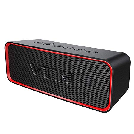 Bluetooth 4.2 Speaker, VTIN Wireless Portable Outdoor Speaker with Exclusive Bold Bass  Tech, Superior Sound, IPX6 Waterproof, 12  Hrs Playtime, Bulit-in Mic for Echo Dot iPhone Android Samsung Phone