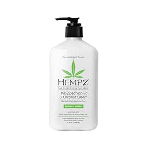 Hempz Whipped Vanilla & Coconut Cream Body & Hand Lotion, Vegan Formula, for Men or Women, 17 oz.