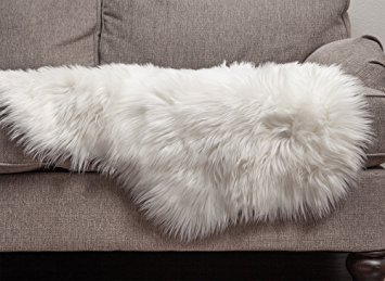 Chanasya Super Soft Fuzzy Fur Long Fur Warm and Cozy Faux Fur Elegant Chic Style Sheepskin Rug- Vanila White 2X3feet