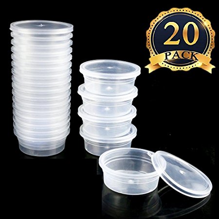 Slime Containers For Slime Supplies, Plastic Container for slime, Foam Ball Storage Containers with Lids for 20g Slimes