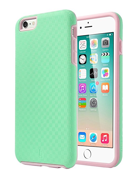 iPhone 6s Plus Case, iPhone 6 Plus Case, ULAK [SLICK ARMOR] Slim Dual Layer Hybrid Protective Case Cover for Apple iPhone 6 Plus/ 6s Plus 5.5 Inch (Mint/Baby Pink)