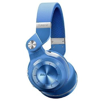 Bluedio T2  (Turbine 2 Plus) Wireless Bluetooth Stereo Headphones Micro SD Card/FM Radio Bluetooth 4.1 Headset On-Ear Headphones (Blue)