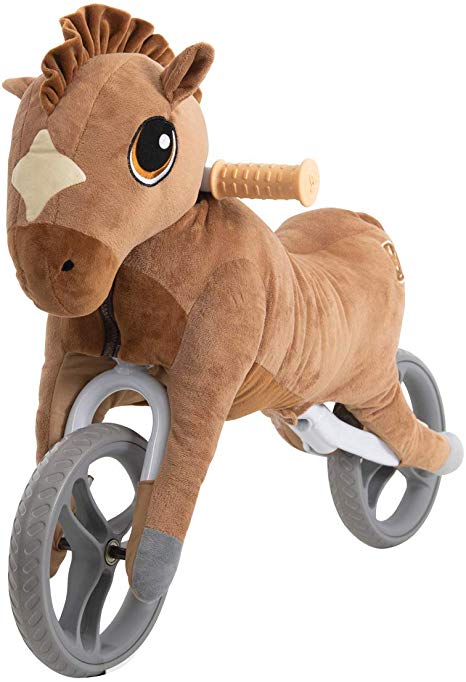 Yvolution My Buddy Wheels Dino Unicorn Horse Balance Bike with Plush Toy | Training Bicycle for Toddlers Age 2 Years