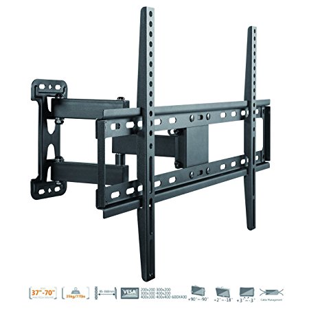 DURAMEX TV Wall Mount, Corner Mount Bracket for most 32-70 Inch LED, LCD, OLED Flat Screen TV with Full Motion Articulating Arm up to VESA 600x400mm and 77 LBS with Tilt, Swivel, and Level Adjustment