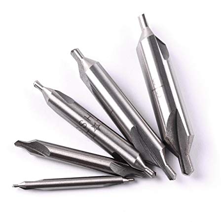 Atoplee 10pcs Premium HSS 60° Center Drill Combined Drill & Countersink Lathe Mill Tool Set 1/8" 3/16" 1/4" 5/16" 3/8"