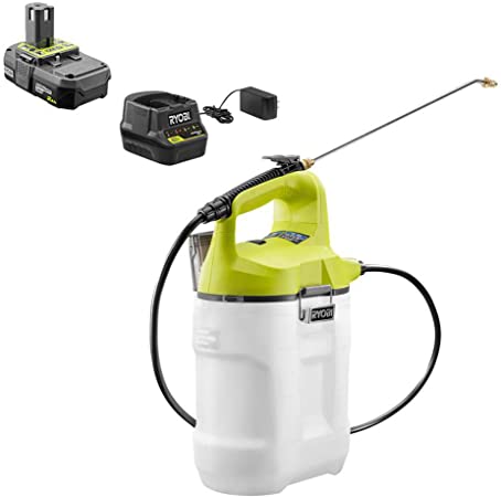 RYOBI ONE  18-Volt Lithium-Ion Cordless 2 Gal. Chemical Sprayer, with Adjustable Spray Nozzle, Removable Tank with Onboard Mixing Cup (Battery and Charger Included)