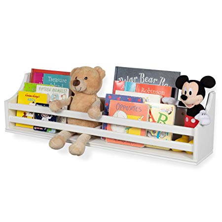 brightmaison Wooden Bunk Bed Shelf Bookcase and Bedside Storage for Children's Kids Room (White)