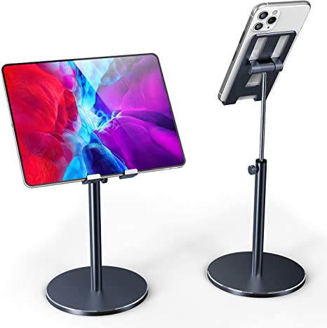 Cell Phone Stand, Adjustable Phone Stand for Desk Thick Case Friendly iPad Stand iPhone Stand Tablet Stand, Phone Holder Compatible with All Phone Tablet 4.5''- 10.5'' Desk Accessories