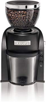 KRUPS GX6000 Burr Coffee Grinder with Grind Size and Cup Selection, 8-Ounce, Black