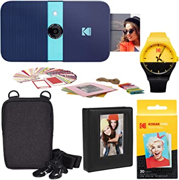 KODAK Smile Instant Print Digital Camera (Blue) Scrapbook Photo Album Kit