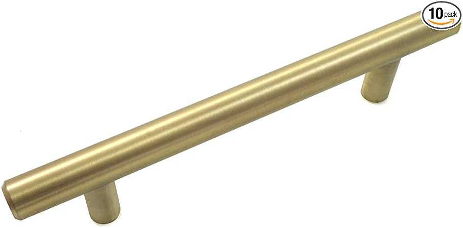 Laurey 87204 - 4 Inch - 102mm Melrose Cabinet Hardware Bar Pull - Satin Brass - Pack of 10