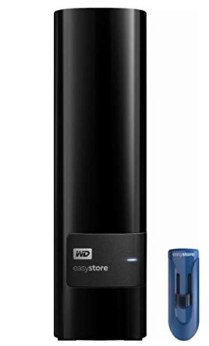 WD - Easystore 10TB External USB 3.0 Hard Drive with 32GB Easystore USB Flash Drive - Black