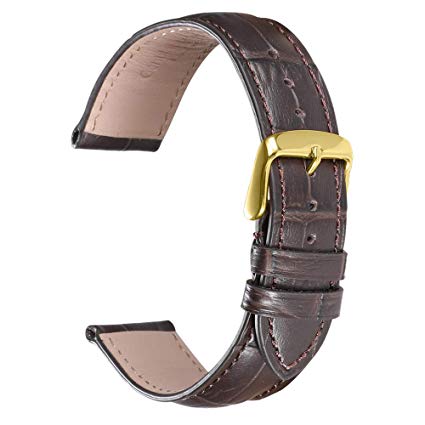 iStrap Leather Watch Band Strap 12/14/16/18/19/20/21/22/24mm Alligator Embossed Leather Replacement Strap Bracelet Gold Rose Gold Silver Buckle