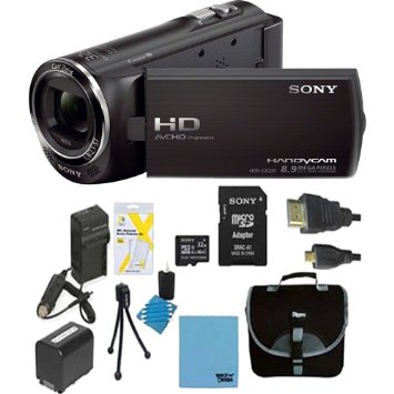 Sony HDRCX405 Handycam Camcorder Bundle with Micro SD Card Battery and Accessories 10 Items