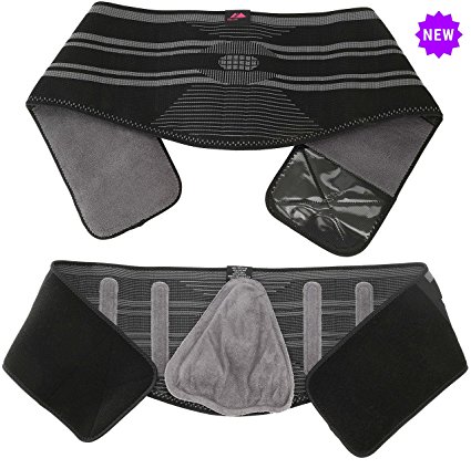 FOMI Premium Lower Back Brace and Support Belt (L/XL: 39" - 43") - Strong Velcro. Breathable. Ultra Light Weight. Removable Gel Buttress Lumbar Support   Side Inserts