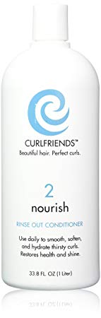 CurlFriends Nourish Rinse Out Conditioner Block Frizz Instantly, Totally Eliminate Tangles, Best Curly Hair Conditioner, Great Detangler for Kids, Liter