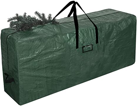UMARDOO Christmas Tree Storage Bag - Xmas Tree Storage Container Stores Disassembled Artificial Christmas Tree,Durable Waterproof Zippered Bag with Carry Handles (Green, 65x15x30 in)