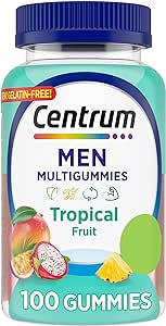 Centrum Men's Multivitamin Gummies, Tropical Fruit Flavors Made from Natural Flavors, 100 Count, 50 Day Supply