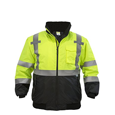 JORESTECH High Visibility Waterproof Bomber Jacket (Extra Large, Yellow)