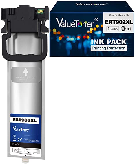 Valuetoner Remanufactured Ink Pack Replacement for Epson 902XL 902 XL T902XL120 Used in Workforce C5210 C5290 C5710 C5790 Printer (1 Black)