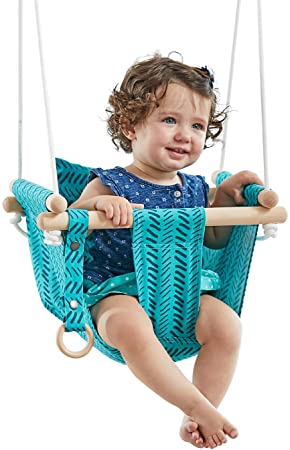 Patio Canvas Hanging Swing Hammock for Toddler (Green)