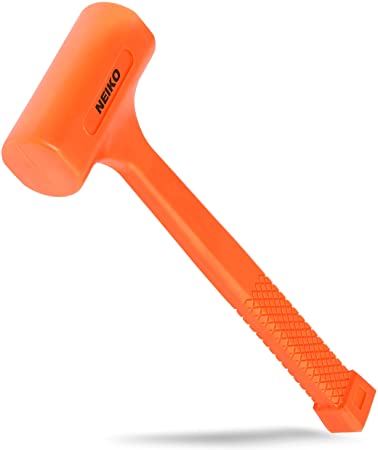 NEIKO 02849A 4 Lb Dead Blow Hammer, Neon Orange | Unibody Molded | Checkered Grip | Spark and Rebound Resistant