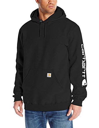 Carhartt Men's Midweight Sleeve Logo Hooded Sweatshirt (Regular and Big & Tall Sizes)