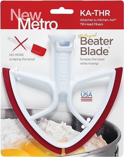 New Metro KA-THR Original Beater Blade Works w/ KitchenAid 4.5 - 5 Qt Tilt-Head Stand Mixers, Red