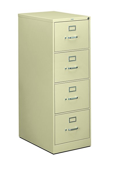 HON 4-Drawer Filing Cabinet - 310 Series Full-Suspension Legal File Cabinet, 26-1/2-Inch, Putty (H314C)