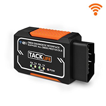 Tacklife WIFI OBD2 Car Code Reader, AOBD1W Scanner Check Engine Diagnostic Scan Tool Compatible with IOS, Android and Windows Devices, Adopt PIC18F2480 Chip