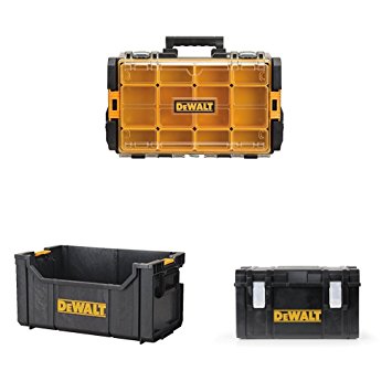 Dewalt DWST08202 Tough System 100 Bucket Tool Organizer with Tough System Tote and Large Tough System Case, Large