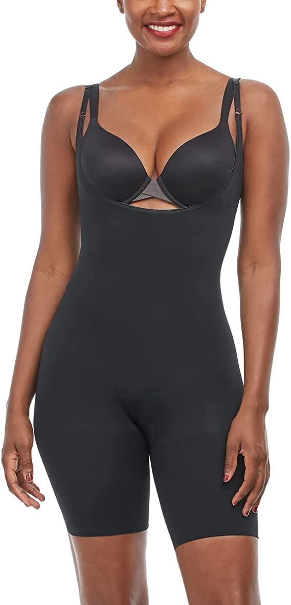 Spanx Shapewear for Women Power Series Open-Bust Mid-Thigh Bodysuit