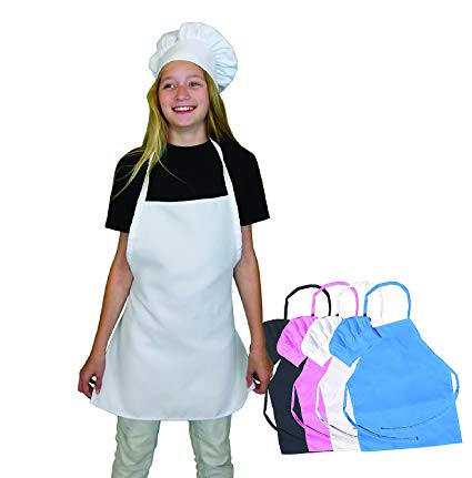 Kids Chef Hat and Apron Set, Children's Kitchen Cooking and Baking Wear Kit, Kids Size, Free eBook