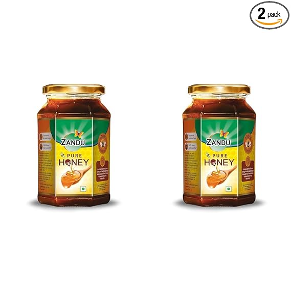 Zandu Pure Honey, 100% Purity, No Added Sugar, 500g (Pack of 2)