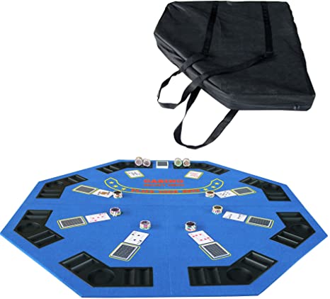 IDS Poker 48" Folding Blackjack Texas Holdem Octagon Poker Table Top with Carrying Bag