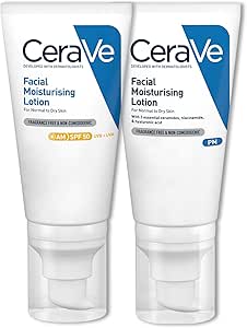 CeraVe Day and Night Facial Moisturiser Duo | SPF50 52 ml for Morning Use and PM Facial Lotion 52 ml for Evening Use