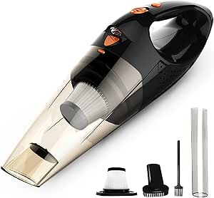 Handheld Vacuum, Car Vacuum Cleaner Cordless, Mini Portable Rechargeable Hand Held Vacuum Cordless Powerful with 2 Filters, Black