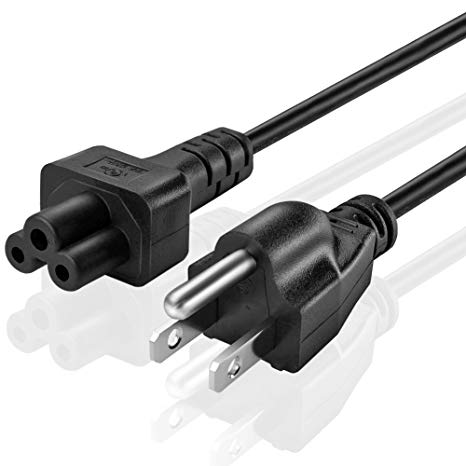 TNP Universal Power Cord (12 Feet) - IEC320 C5 to NEMA 5-15P 3-Prong Mickey Mouse Power Extension Cable Wire Connector Socket Plug Jack For Laptop Notebook AC Power Supply Adapter Charger Wall Outlet