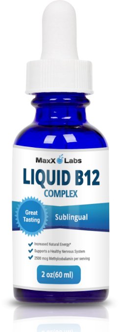 BEST Vitamin B Complex Liquid 9733 New Vitamin B12 Sublingual Drops 9733 Advanced Energy Formula Combines B2 Riboflavin - B9 Folic Acid - B12 Methylcobalamin - Gluten and Allergens Free - 60 Servings
