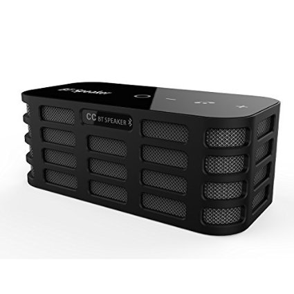Superex® 6Watt Powerful Sound Dual-Channel Stereo Bluetooth Speakers with Bass Booster Touchpad Control Portable with TF Card Optional Support AUX Line-in - Black