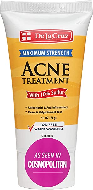 De La Cruz, Ointment, Acne Treatment with 10% Sulfur, Maximum Strength, 2.6 oz (74 g)