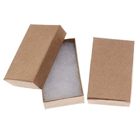 Beadaholique Kraft Brown Cardboard Jewelry Boxes 2.5 x 1.5 x 1 Inches (16)